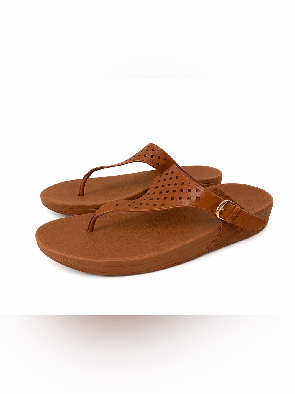FitFlop Brown Toe-Post Sandals Women’s Size 11 Comfort Arch Support